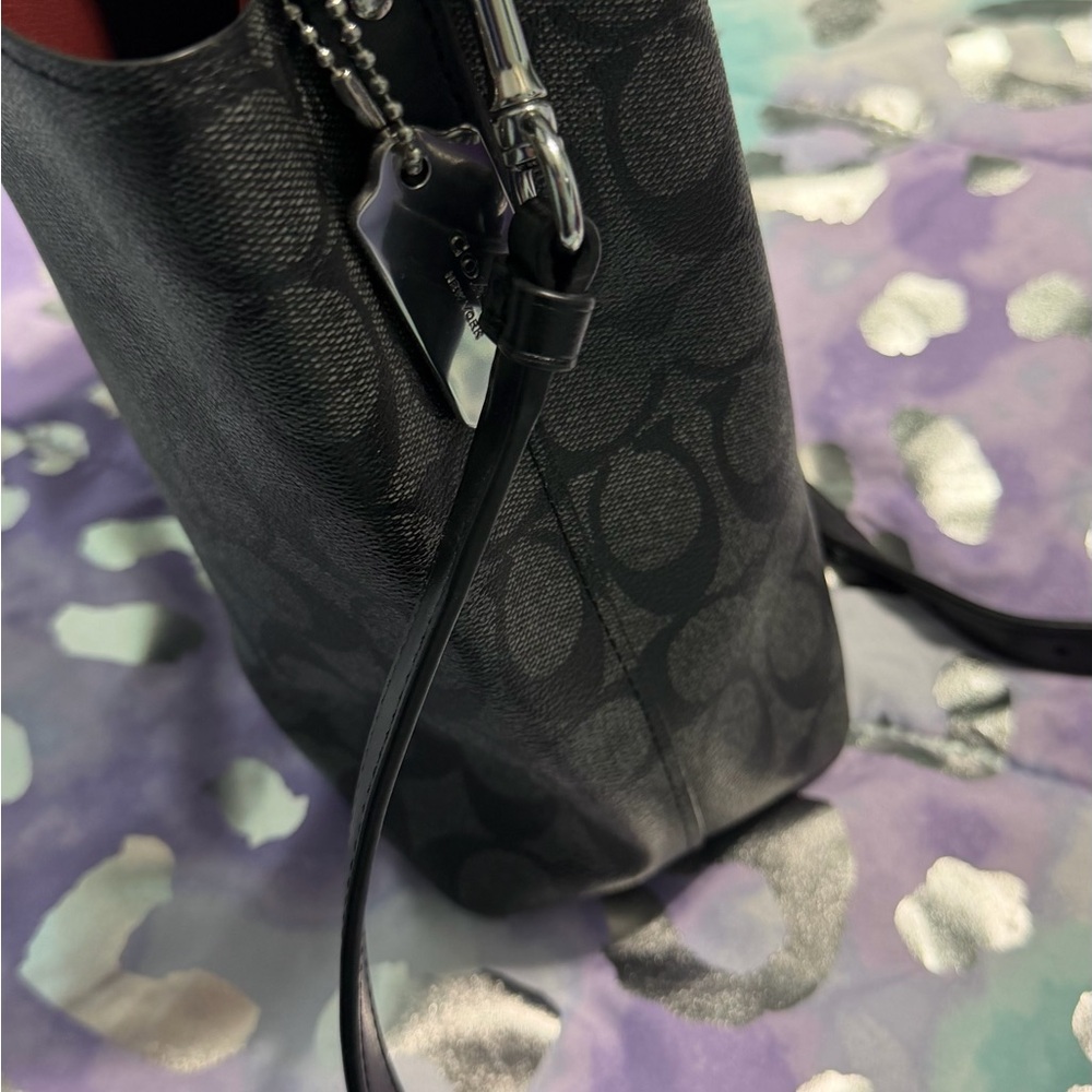 Coach Black Signature Monogram Crossbody Bag